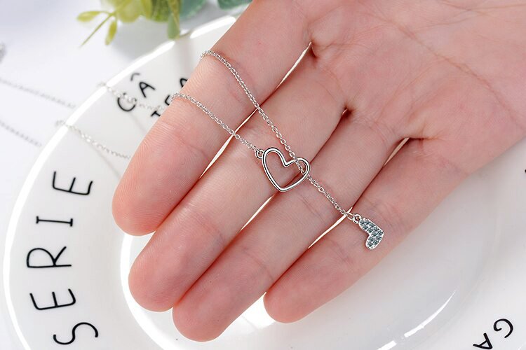 Collier A010 - Double Coeur - Argent 925 – Image 3