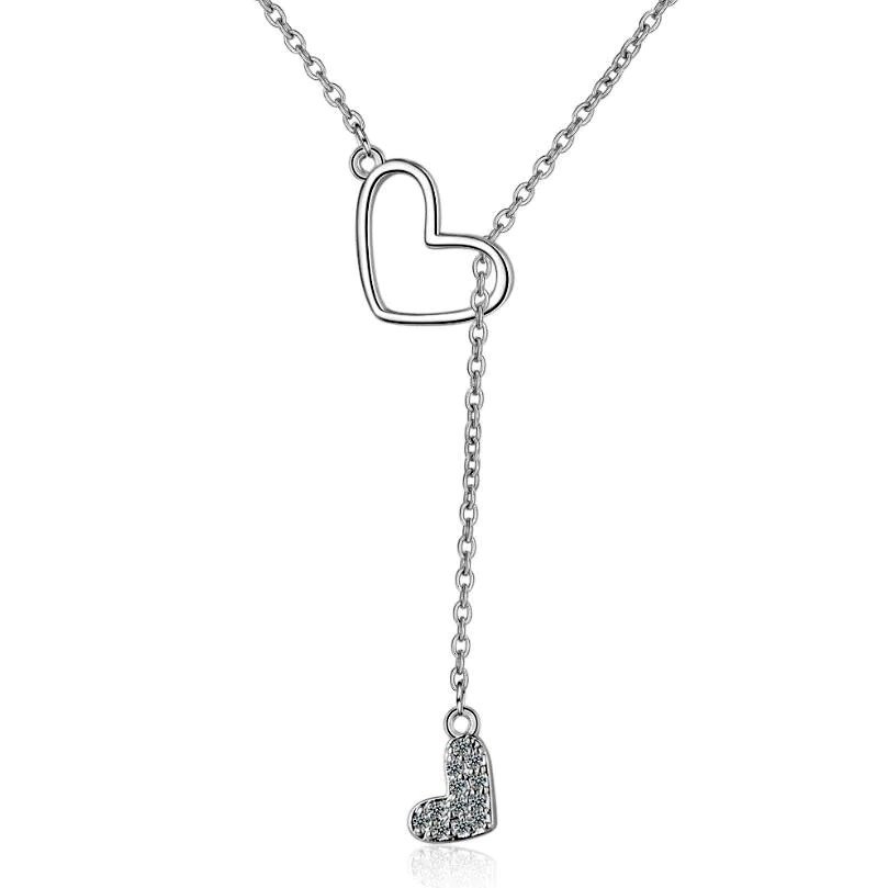 Collier A010 - Double Coeur - Argent 925