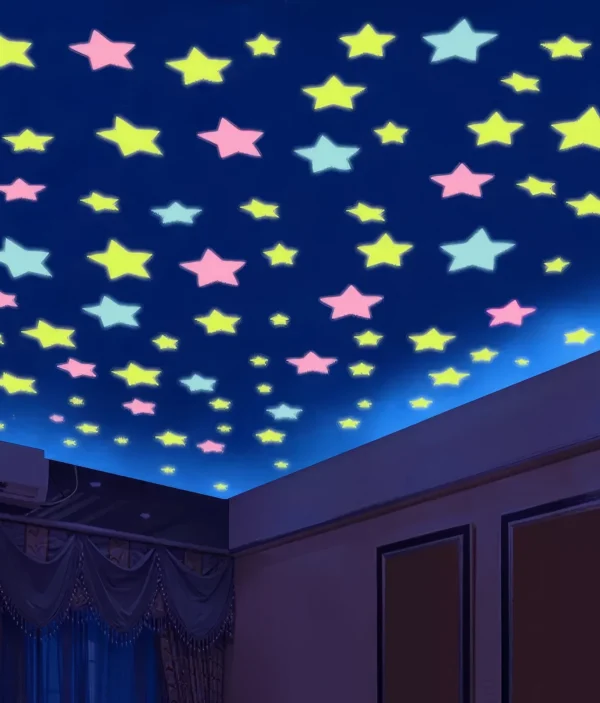 Étoiles Murales Phosphorescentes - 100 Pièces
