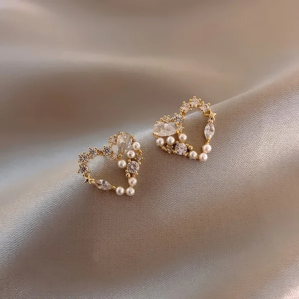 Boucles d'Oreilles - Élégance avec Perles et Strass