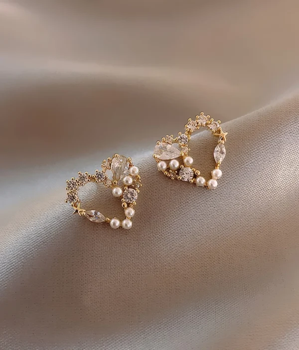 Boucles d'Oreilles - Élégance avec Perles et Strass