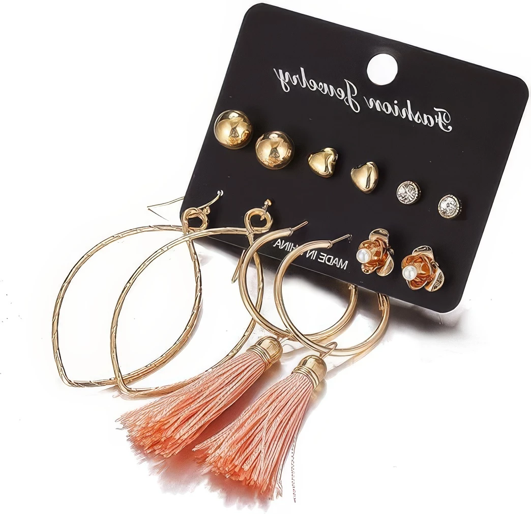 Boucles d'Oreilles Ensemble de 6 Paires