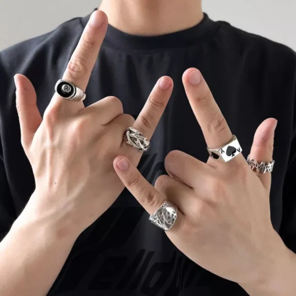 Ensemble de Bagues Unisexe - Styles Variés