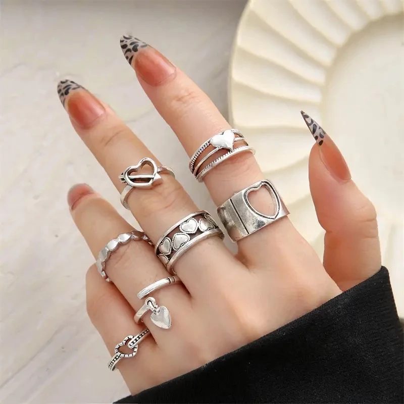 Ensemble de Bagues - Cœurs Élégants ♡