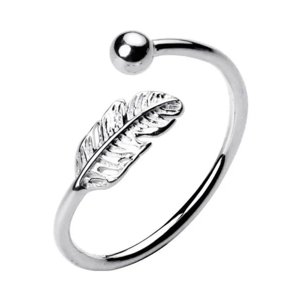 Bague Ajustable - Élégance Plume 🌿