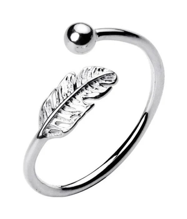 Bague Ajustable - Élégance Plume 🌿