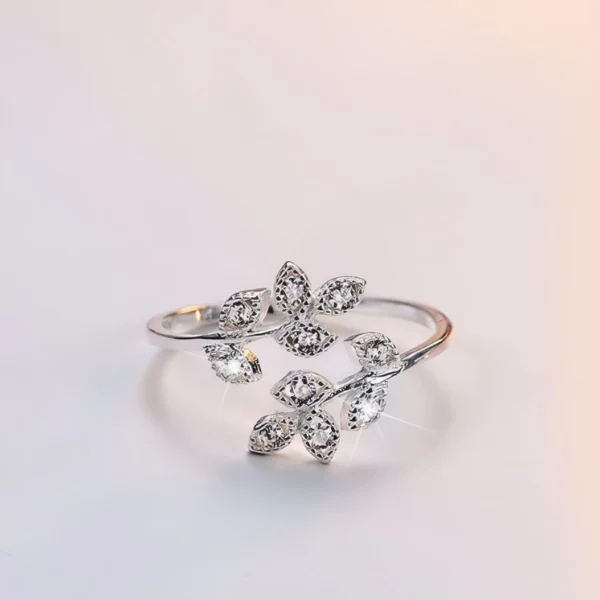 Bague Ajustable - Élégance Feuillage