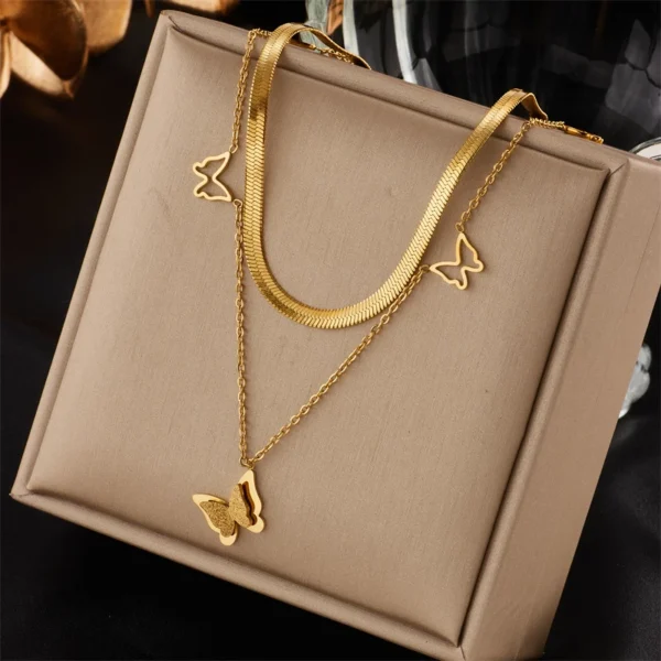 Collier Superposé Papillon - Charme Minimaliste 🦋
