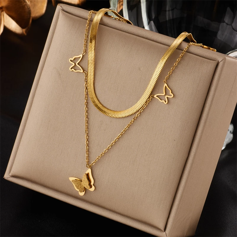 Collier Superposé Papillon - Charme Minimaliste 🦋