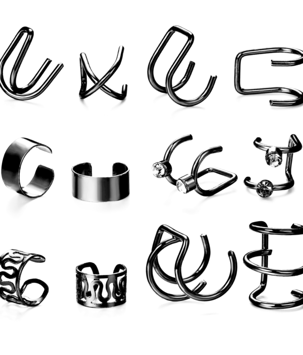 Lot Faux Piercings d'Oreille - Styles Variés