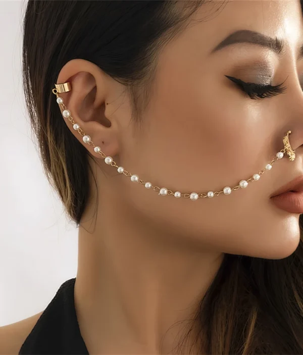 ChaĂźne d'Oreille & Nez - ĂlĂ©gance PerlĂ©e âš