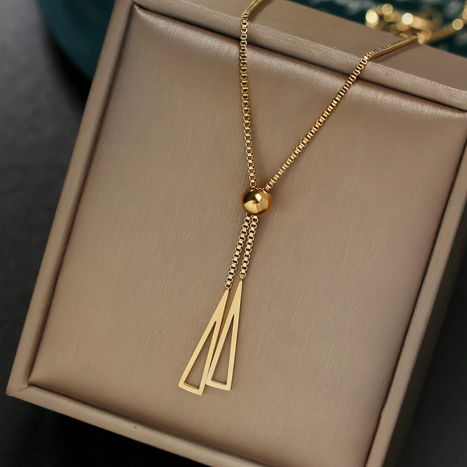 Collier Double Pendentif Triangle – Image 2
