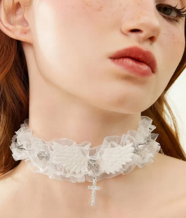 Collier Ras-de-Cou Dentelle - Ailes d’Ange