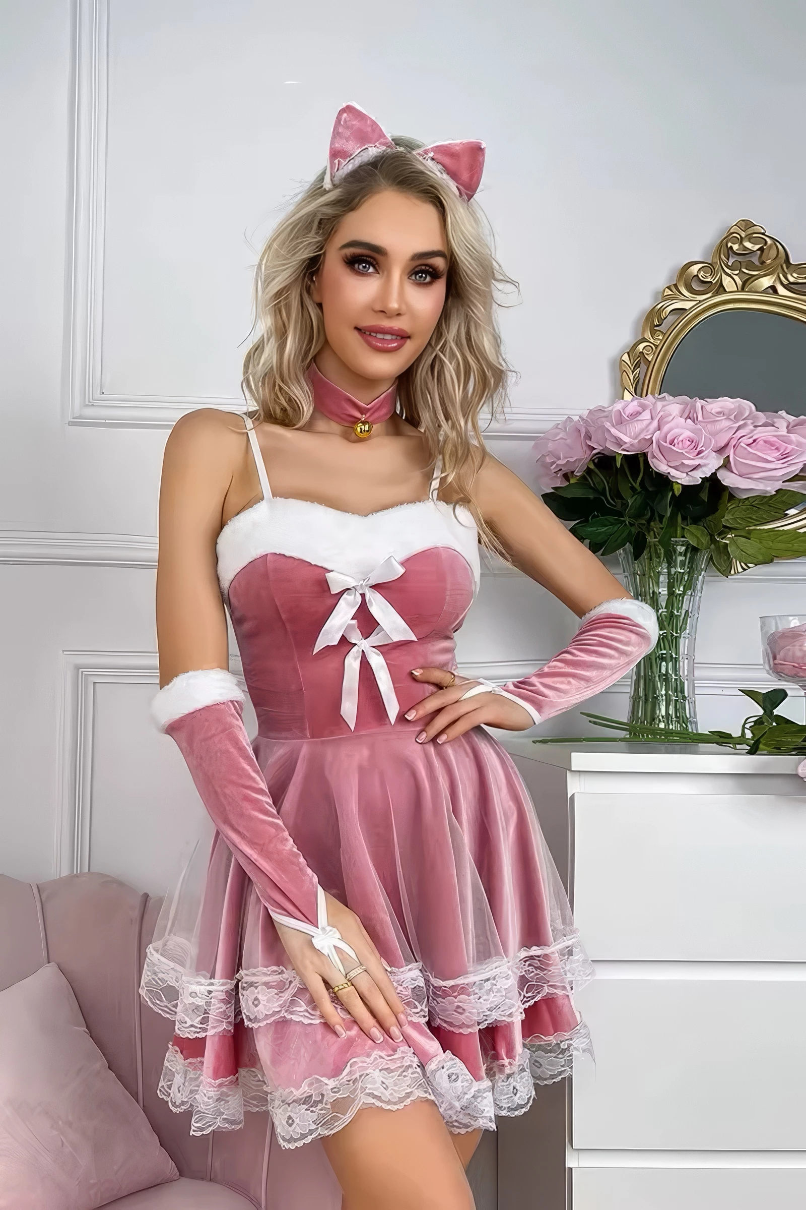 Robe Sexy Velours - Look Douce & Coquine 🎀 – Image 2