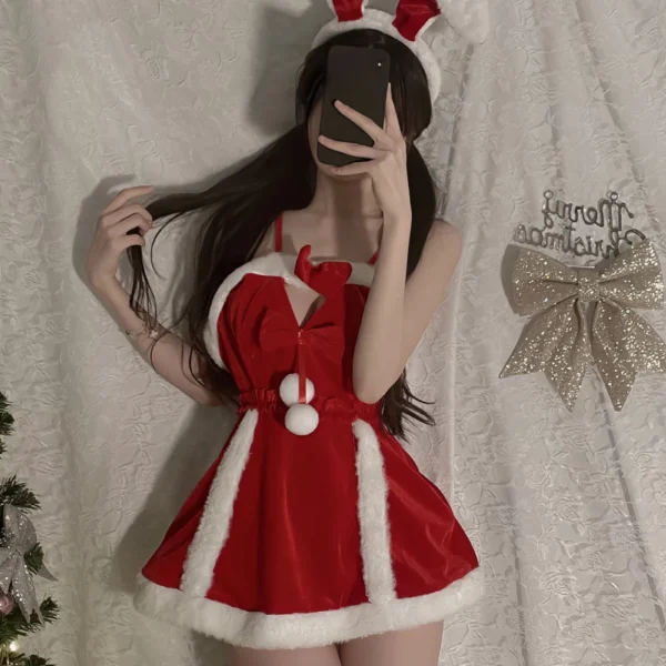 Lingerie Babydoll de Noël - Ensemble Rouge