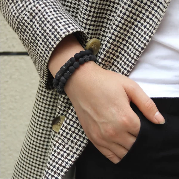 Bracelets Homme - Perles Élégantes 🖤