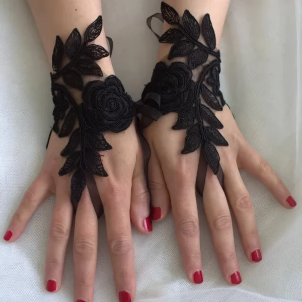 Gants Dentelle Élégance Florale 🖤