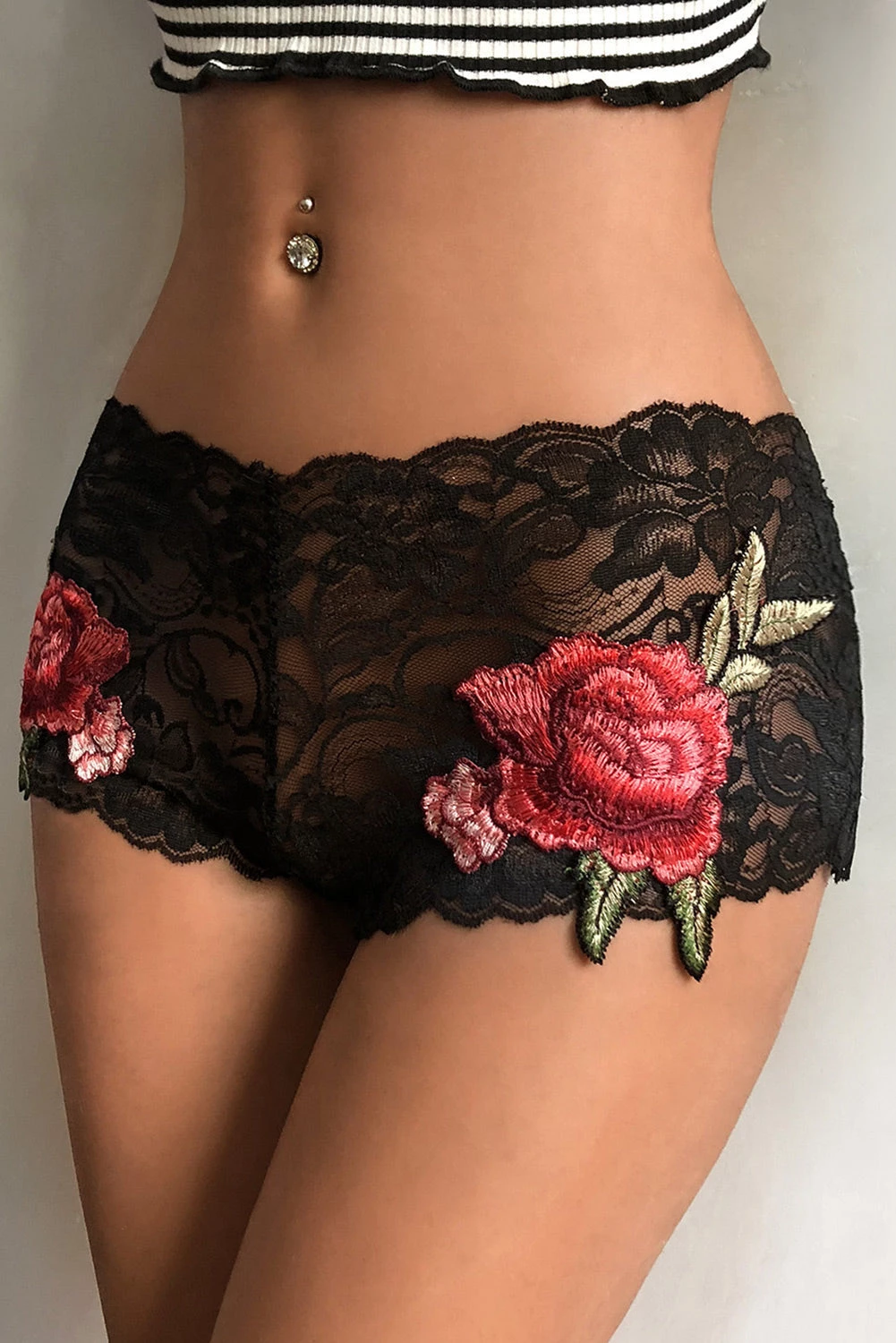 Culotte Femme Dentelle Brodée Fleurs 🌹