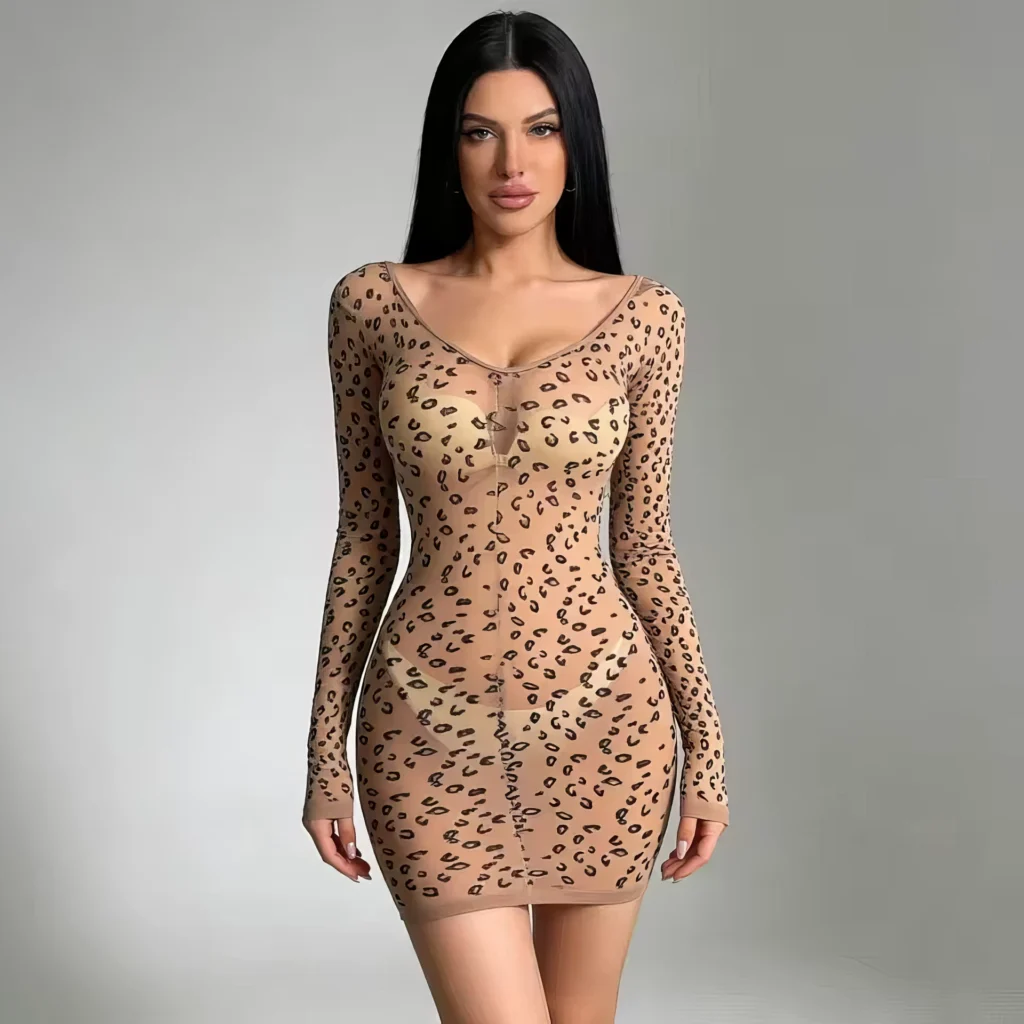 Mini-Robe Lingerie Léopard - Élégance Sauvage 🐆