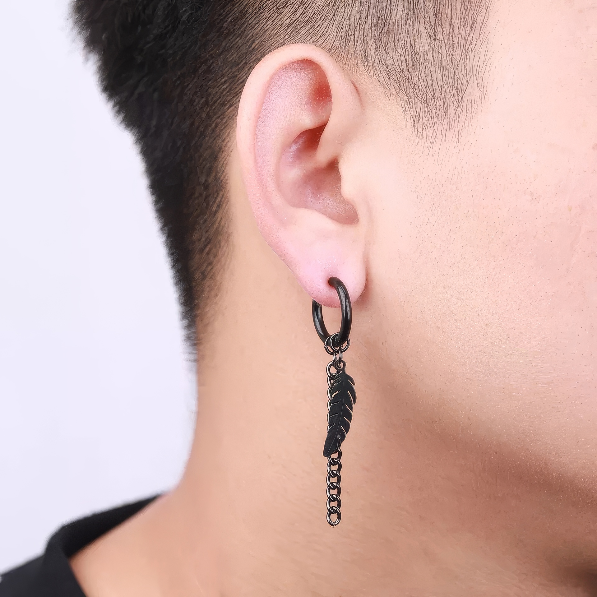 Boucle d’Oreille Homme Sans Piercing 🖤