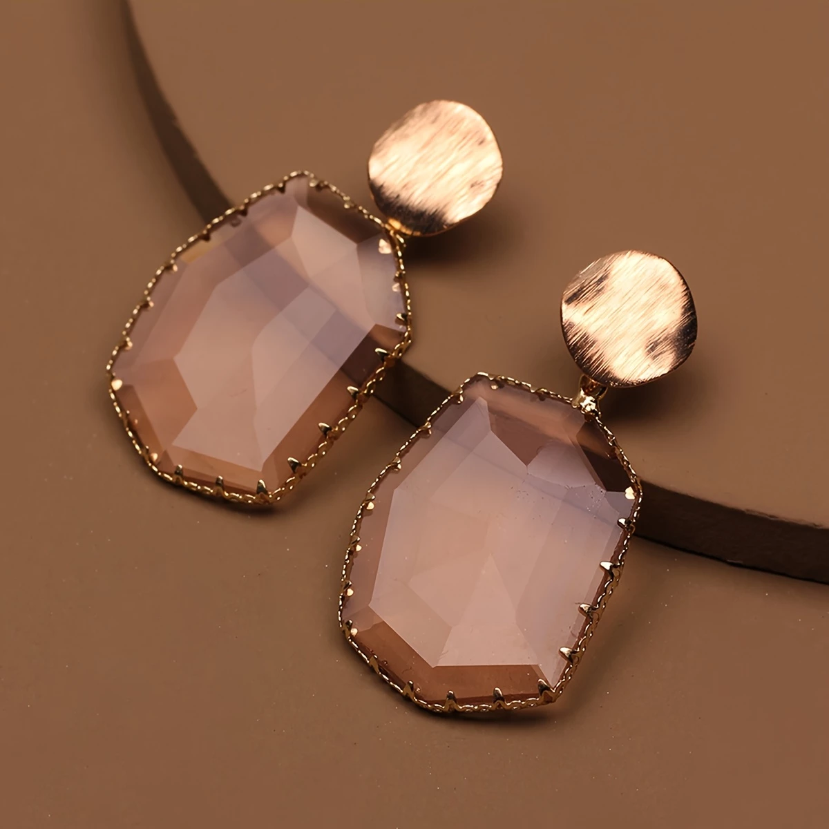 Boucles d’Oreilles Pendantes - Cristal Rose Élégant – Image 2